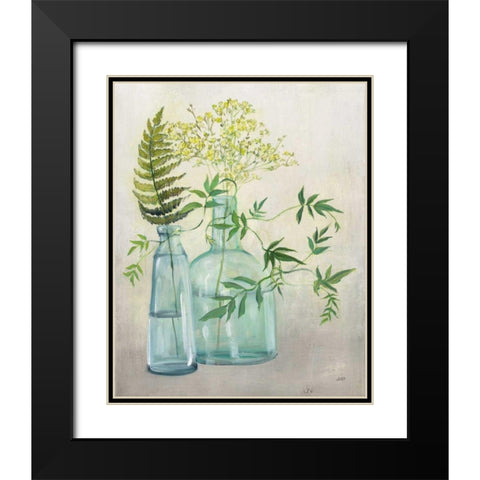 Woodland Greenery I Black Modern Wood Framed Art Print with Double Matting by Purinton, Julia