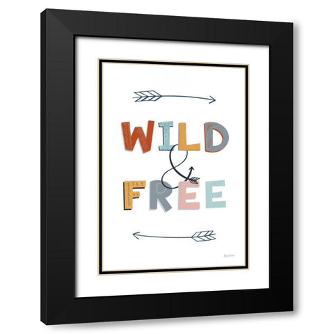 Wild and Free Pastel Black Modern Wood Framed Art Print with Double Matting by Thorns, Becky