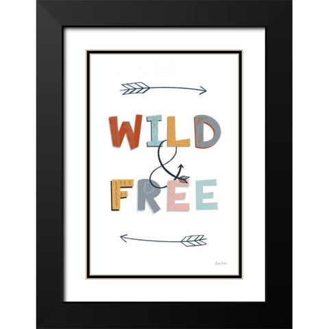 Wild and Free Pastel Black Modern Wood Framed Art Print with Double Matting by Thorns, Becky