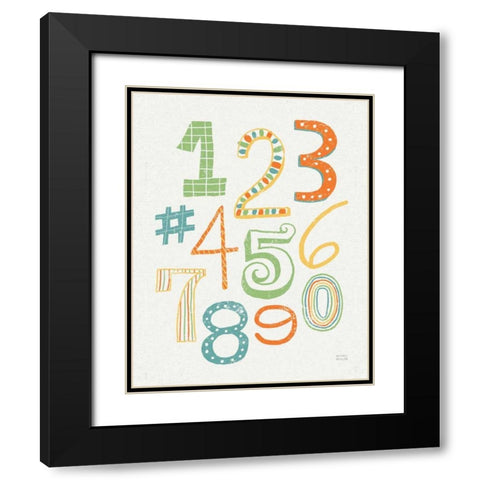 Funky Letters Bright Black Modern Wood Framed Art Print with Double Matting by Mullan, Michael