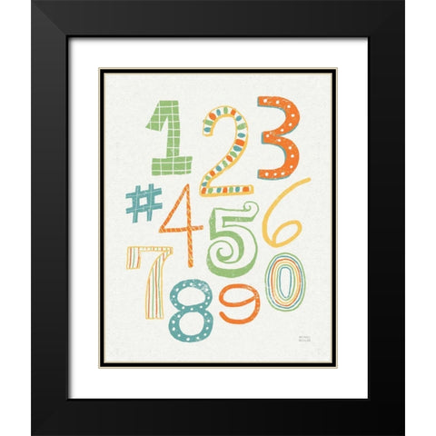 Funky Letters Bright Black Modern Wood Framed Art Print with Double Matting by Mullan, Michael