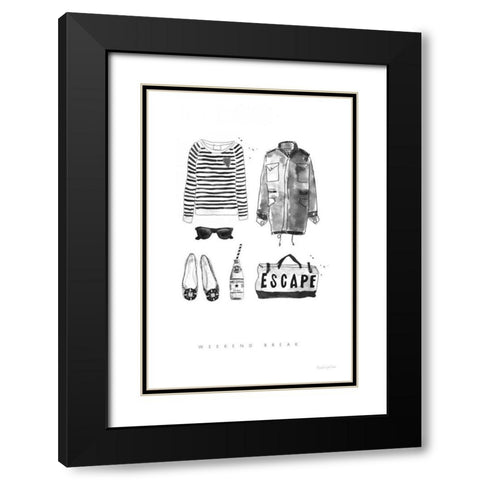 Back to Black II Black Modern Wood Framed Art Print with Double Matting by Charro, Mercedes Lopez