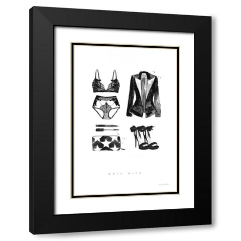 Back to Black IV Black Modern Wood Framed Art Print with Double Matting by Charro, Mercedes Lopez