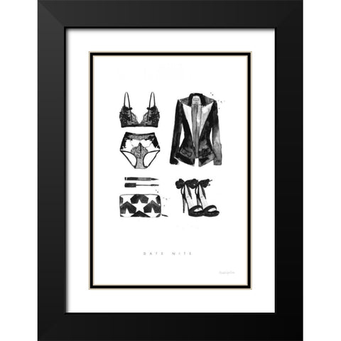 Back to Black IV Black Modern Wood Framed Art Print with Double Matting by Charro, Mercedes Lopez
