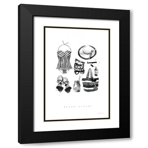 Back to Black V Black Modern Wood Framed Art Print with Double Matting by Charro, Mercedes Lopez