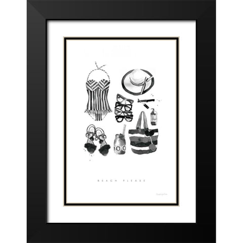 Back to Black V Black Modern Wood Framed Art Print with Double Matting by Charro, Mercedes Lopez