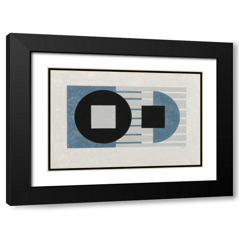 Laterally Speaking Blue Black Modern Wood Framed Art Print with Double Matting by Schick, Mike