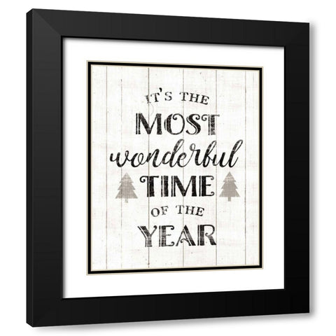 Wonderful Time Neutral Black Modern Wood Framed Art Print with Double Matting by Wild Apple Portfolio