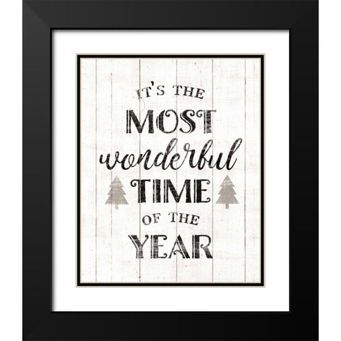 Wonderful Time Neutral Black Modern Wood Framed Art Print with Double Matting by Wild Apple Portfolio