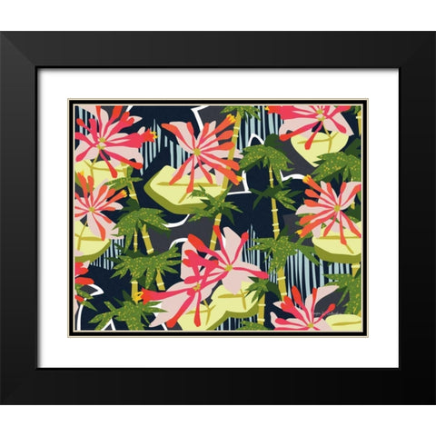Bamboo Honeysuckle I Black Modern Wood Framed Art Print with Double Matting by Gallagher, Megan