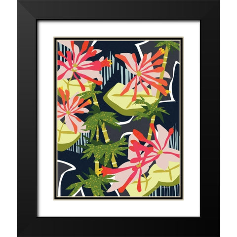 Bamboo Honeysuckle II Black Modern Wood Framed Art Print with Double Matting by Gallagher, Megan