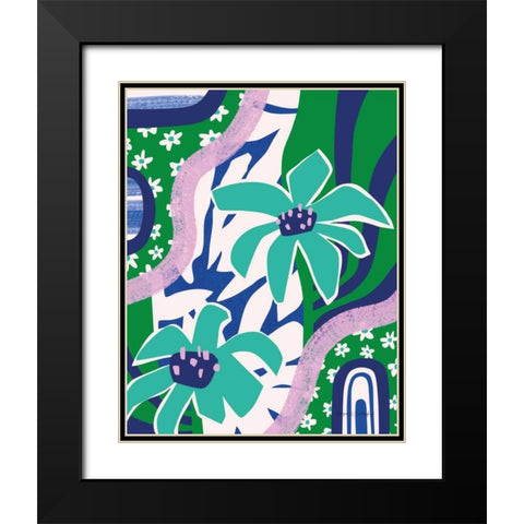 Daisies Black Modern Wood Framed Art Print with Double Matting by Gallagher, Megan