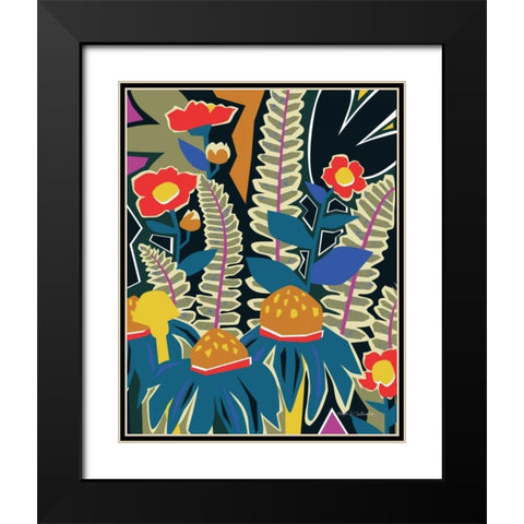 Ferns and Wildflowers II Black Modern Wood Framed Art Print with Double Matting by Gallagher, Megan