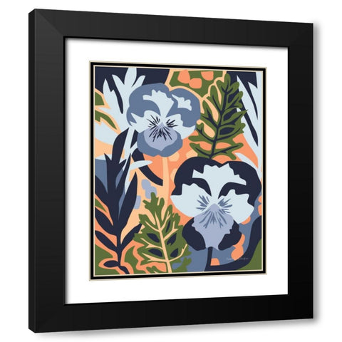 Pansy Pandemic Black Modern Wood Framed Art Print with Double Matting by Gallagher, Megan