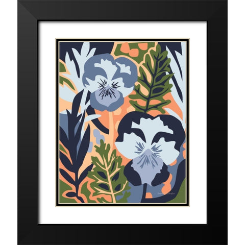 Pansy Pandemic Black Modern Wood Framed Art Print with Double Matting by Gallagher, Megan