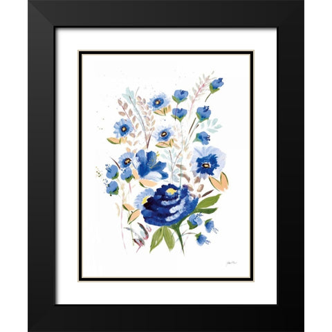 True Blue I Black Modern Wood Framed Art Print with Double Matting by Davis, Joan E.