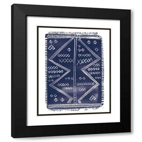 Navy Berber Rug I Black Modern Wood Framed Art Print with Double Matting by Panganiban, Karyn