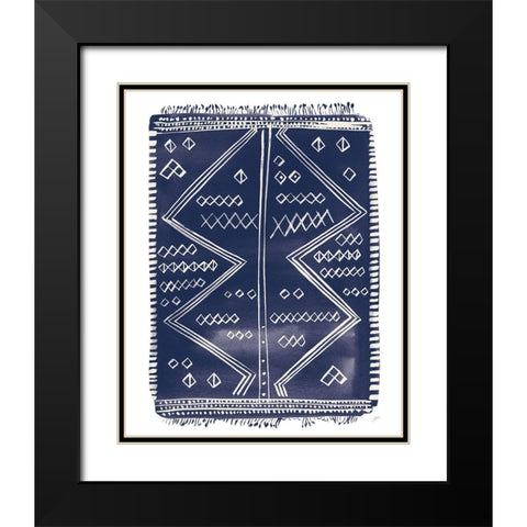 Navy Berber Rug I Black Modern Wood Framed Art Print with Double Matting by Panganiban, Karyn