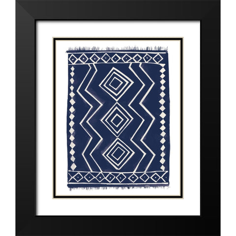 Navy Berber Rug II Black Modern Wood Framed Art Print with Double Matting by Panganiban, Karyn