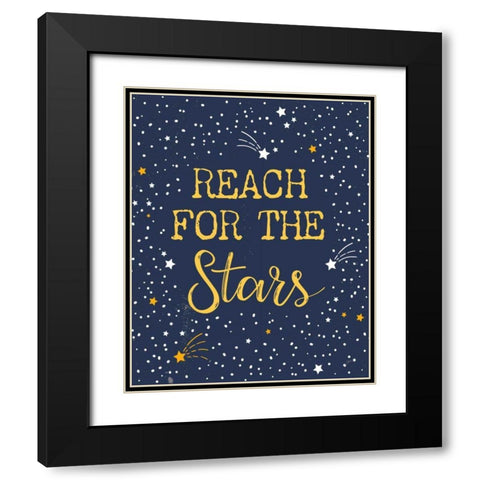 Reach for the Stars Black Modern Wood Framed Art Print with Double Matting by Panganiban, Karyn