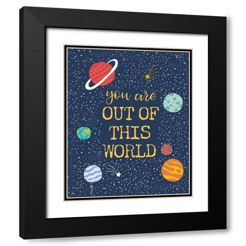 Out of this World Black Modern Wood Framed Art Print with Double Matting by Panganiban, Karyn