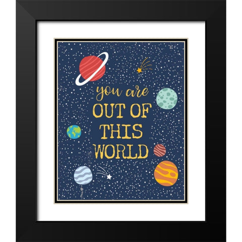 Out of this World Black Modern Wood Framed Art Print with Double Matting by Panganiban, Karyn