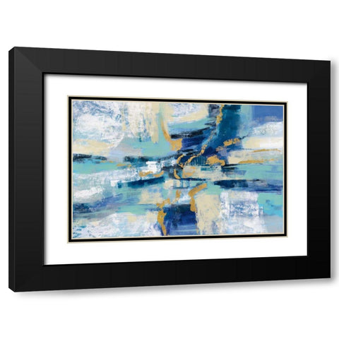 Wave Breaker Black Modern Wood Framed Art Print with Double Matting by Vassileva, Silvia