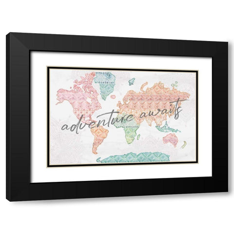 Macrame Meander I Light Black Modern Wood Framed Art Print with Double Matting by June, Dina