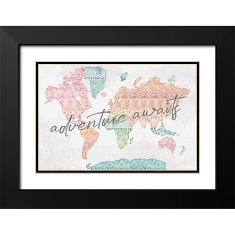 Macrame Meander I Light Black Modern Wood Framed Art Print with Double Matting by June, Dina