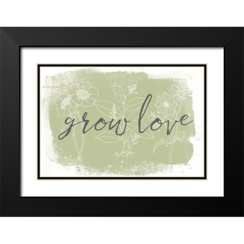 Organic Lines V Black Modern Wood Framed Art Print with Double Matting by Pertiet, Katie