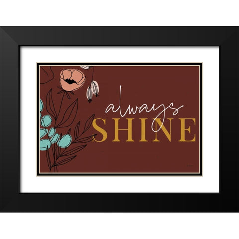 Rooted IV Always Shine Black Modern Wood Framed Art Print with Double Matting by Thorns, Becky
