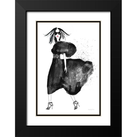 Uptown Fashion I Black Modern Wood Framed Art Print with Double Matting by Charro, Mercedes Lopez