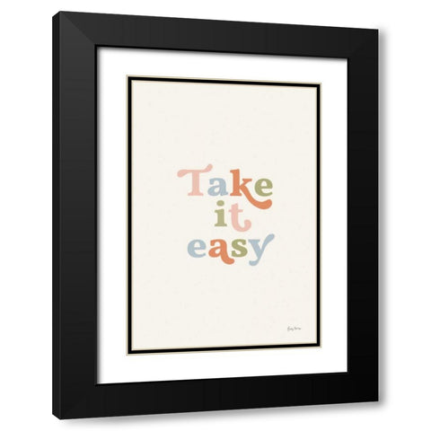 Take it Easy Pastel Black Modern Wood Framed Art Print with Double Matting by Thorns, Becky