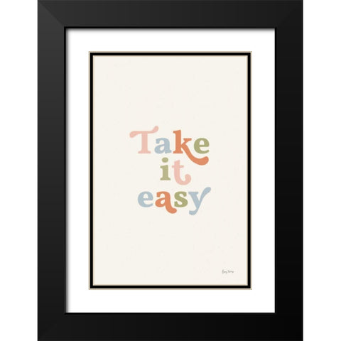 Take it Easy Pastel Black Modern Wood Framed Art Print with Double Matting by Thorns, Becky