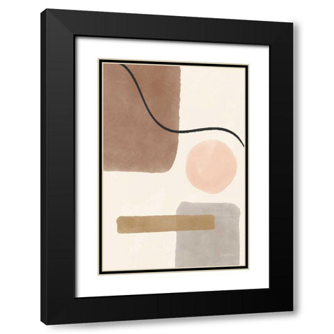 Geo Abstract I Neutral Pink Black Modern Wood Framed Art Print with Double Matting by Thorns, Becky