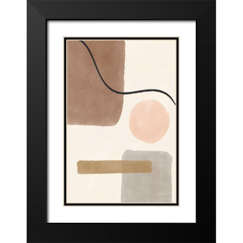 Geo Abstract I Neutral Pink Black Modern Wood Framed Art Print with Double Matting by Thorns, Becky