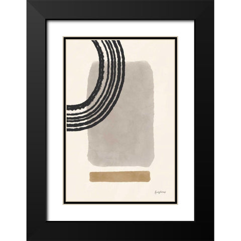 Geo Abstract III Neutral Pink Black Modern Wood Framed Art Print with Double Matting by Thorns, Becky