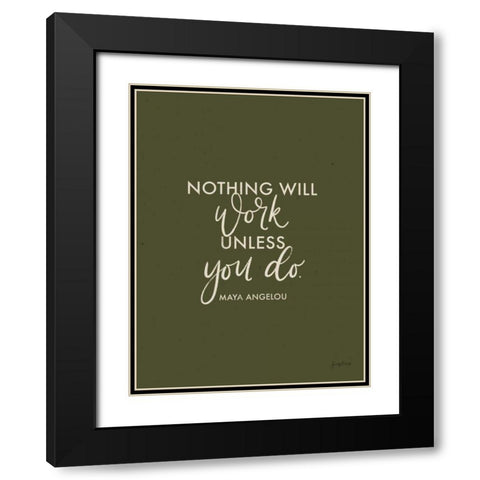Words of Wisdom II Green Crop Black Modern Wood Framed Art Print with Double Matting by Thorns, Becky