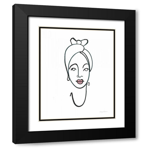 Beauty I Pink Lips Black Modern Wood Framed Art Print with Double Matting by Tillmon, Avery