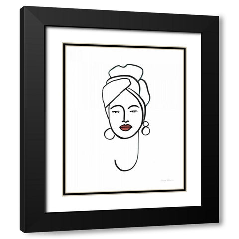 Beauty II Coral Lips Black Modern Wood Framed Art Print with Double Matting by Tillmon, Avery