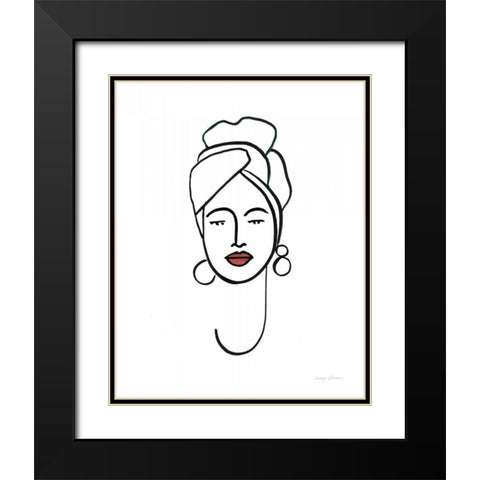 Beauty II Coral Lips Black Modern Wood Framed Art Print with Double Matting by Tillmon, Avery