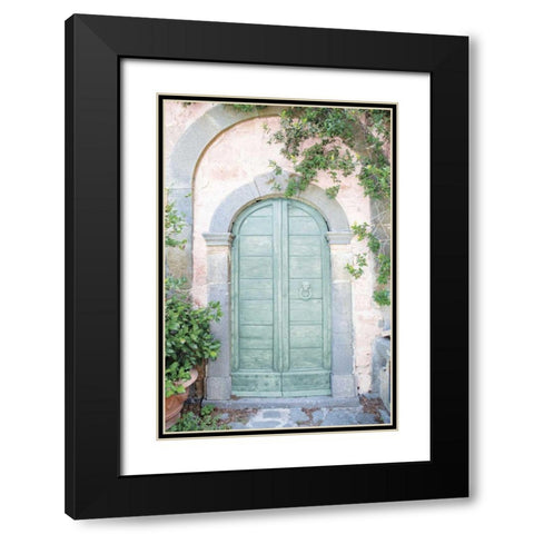 Venice Doorway Light Black Modern Wood Framed Art Print with Double Matting by Aledanda