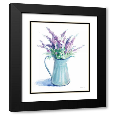 Farmstand Lavender Black Modern Wood Framed Art Print with Double Matting by Nai, Danhui