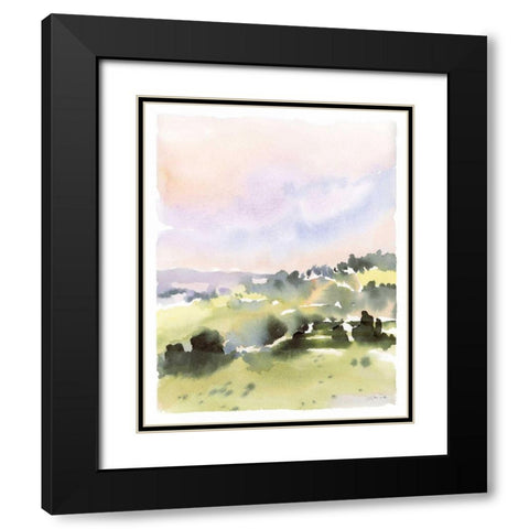Spring Hills II Black Modern Wood Framed Art Print with Double Matting by Pete, Katrina