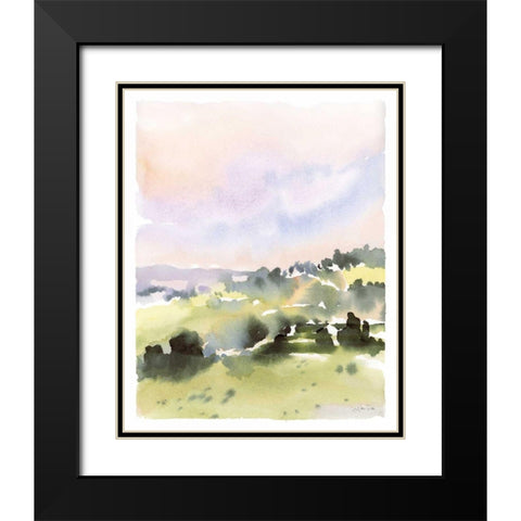 Spring Hills II Black Modern Wood Framed Art Print with Double Matting by Pete, Katrina