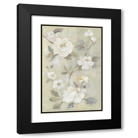 Romantic Spring Flowers I White Black Modern Wood Framed Art Print with Double Matting by Vassileva, Silvia