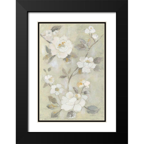 Romantic Spring Flowers I White Black Modern Wood Framed Art Print with Double Matting by Vassileva, Silvia