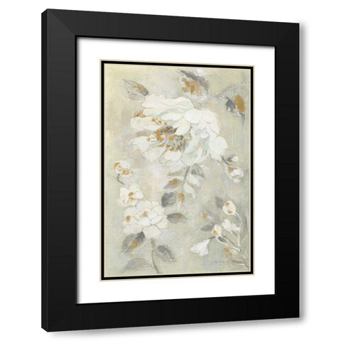 Romantic Spring Flowers II White Black Modern Wood Framed Art Print with Double Matting by Vassileva, Silvia