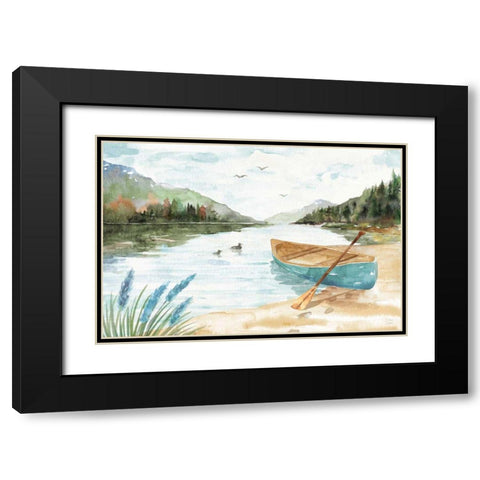 Lake Love I Black Modern Wood Framed Art Print with Double Matting by June, Dina
