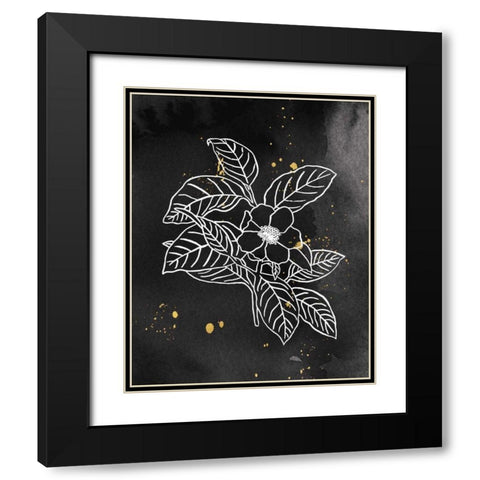 Indigo Blooms I Black Black Modern Wood Framed Art Print with Double Matting by Wild Apple Portfolio